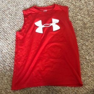 Red under armour muscle shirt!